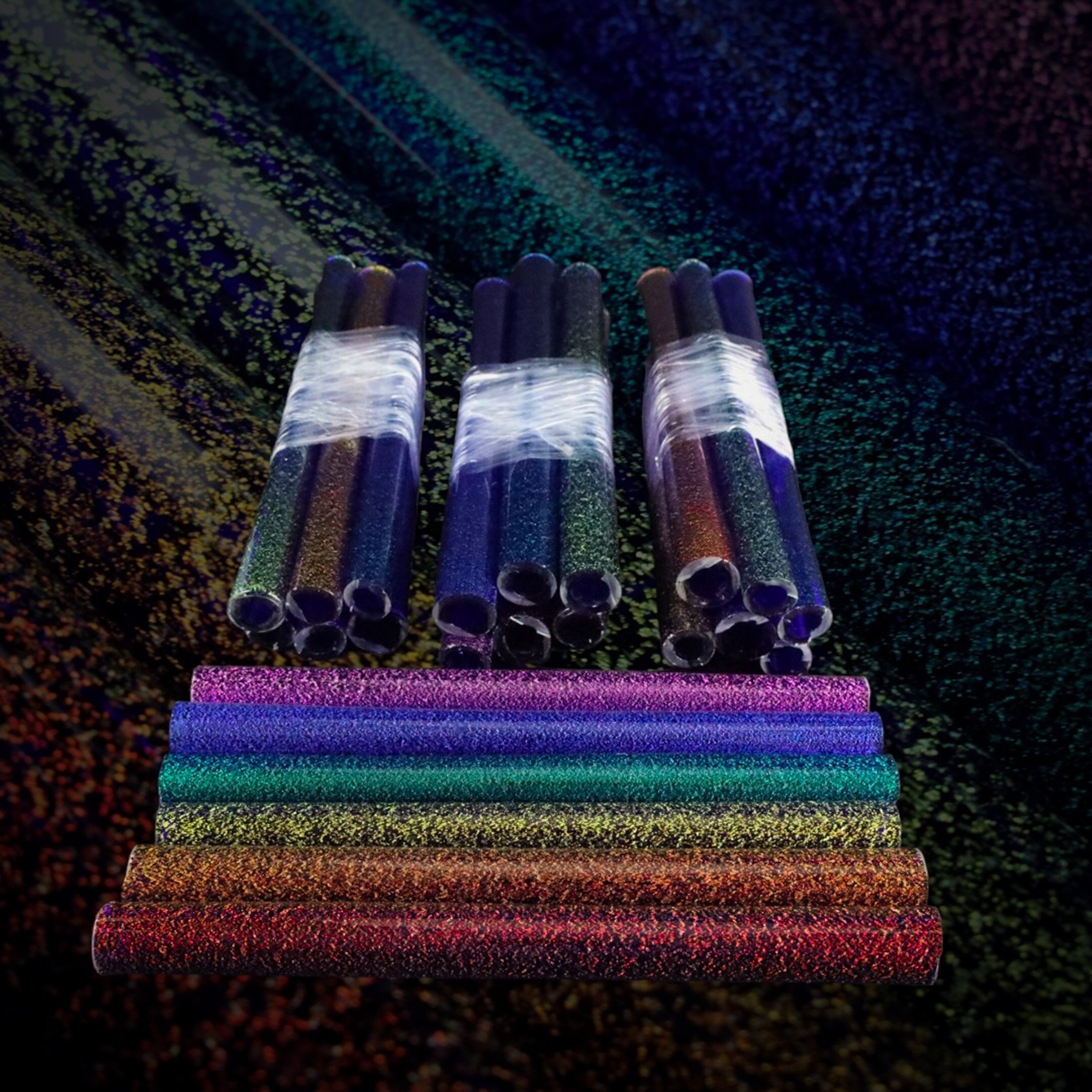 CBS Dichroic Frit 96 COE Rainbow One on BLACK Glass Fusing Supplies 2 oz  tube