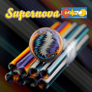 Supernova Vac Stack Colored Borosilicate Glass Tubing COE 33 Linework image 2