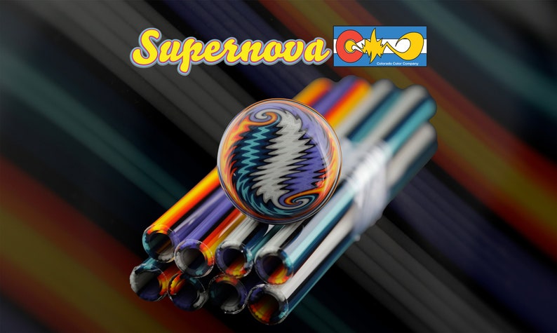 Supernova Vac Stack Colored Borosilicate Glass Tubing COE 33 Linework image 2