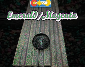 Emerald/Magenta - Dichroic Cane - Borosilicate Glass