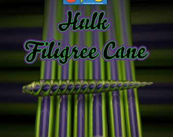 Hulk - Filigree Cane - Borosilicate glass - COE 33