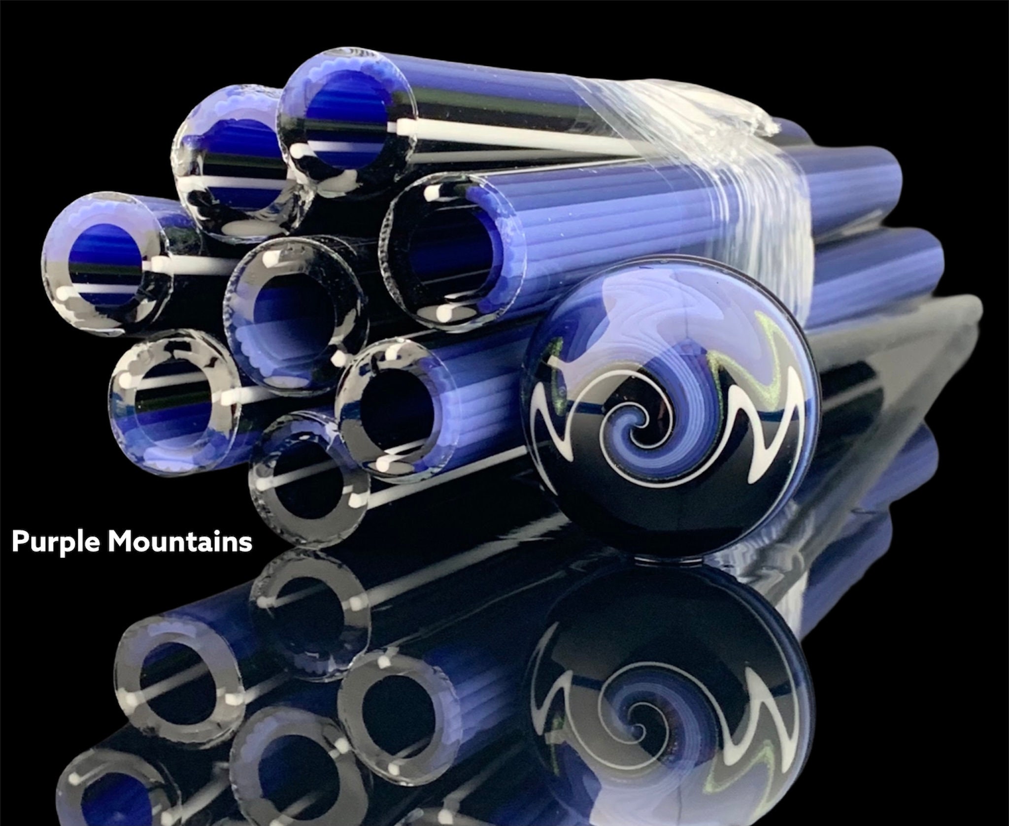 Purple Mountains- Vac Stack -   - Colored Borosilicate Glass Tubing