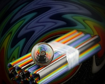 Steel Wool to Rainbow - Vac Stack Tubing - Borosilicate glass - COE 33 - Linework
