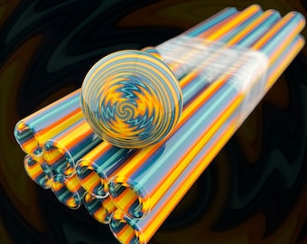 Sunshine Daydream - Vac Stack - Colored Borosilicate Glass Tubing - COE 33 - Linework