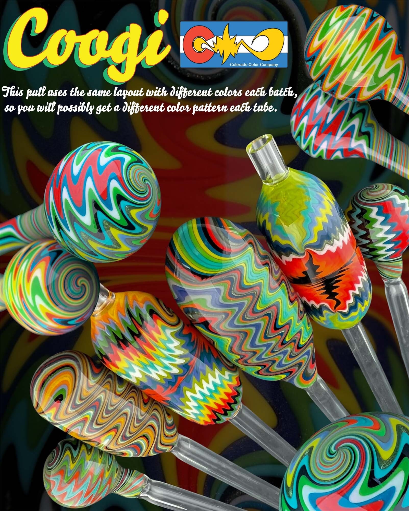 Coogi - Vac Stack - Colored Borosilicate Glass Tubing - COE 33 - Linework