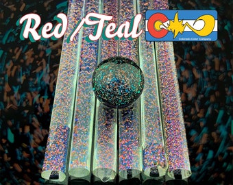 Red/Teal - Dichroic Cane - Borosilicate Glass
