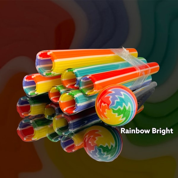Rainbow Bright - Vac Stack - Colored Borosilicate Glass Tubing - COE 33 - Linework