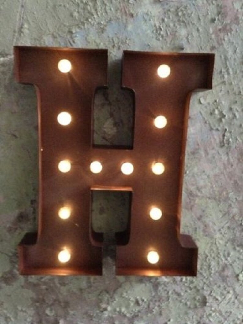 LED Carnival Circus Light Up Alphabet Letter H All Metal