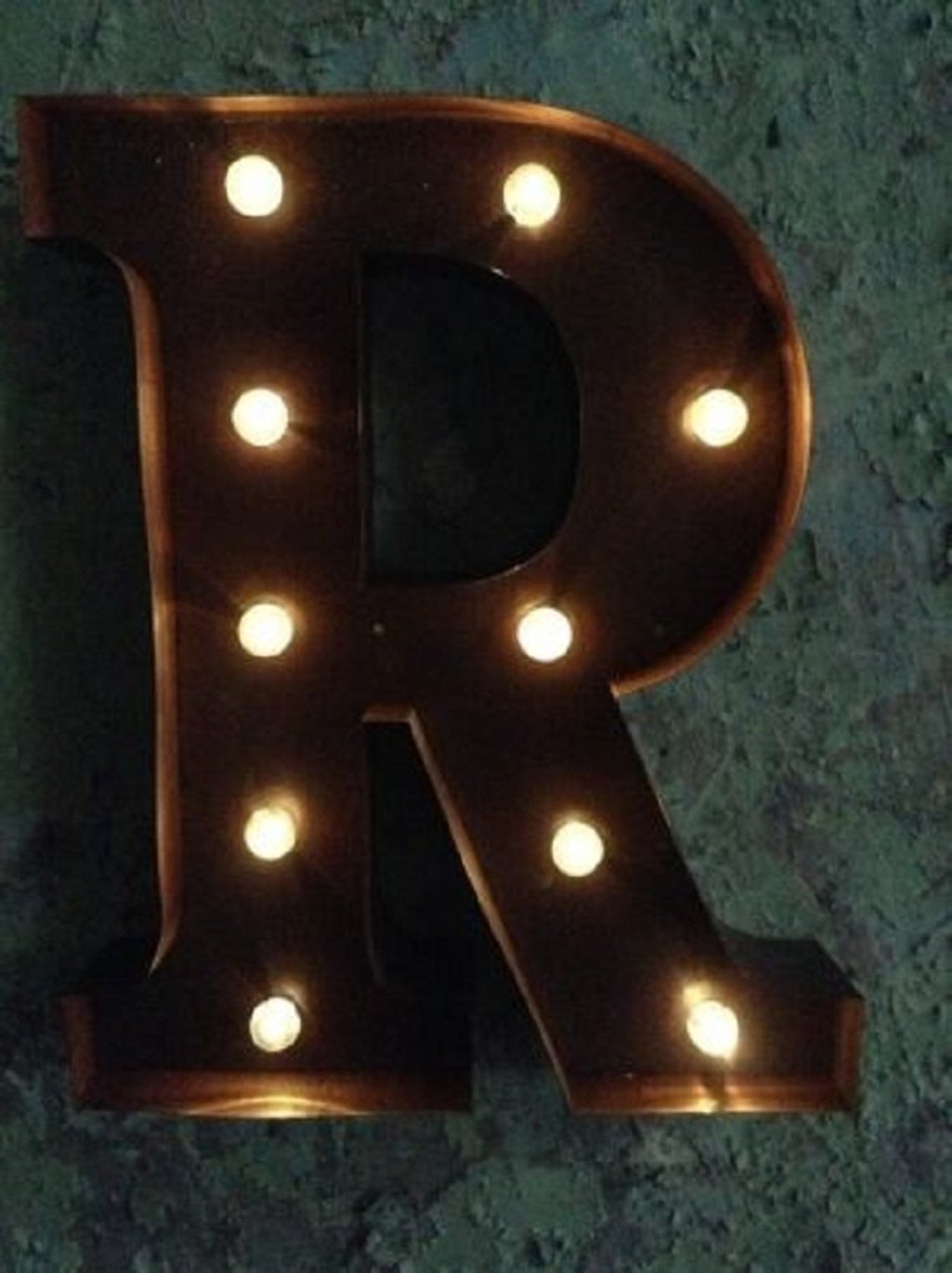 LED Carnival Circus Light up Alphabet Letter R All Metal Large 33 Cm