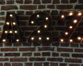 Sale of Large 13 &quot; All Metal Rust LED Carnival Alphabet Letters To Hang or Freestand