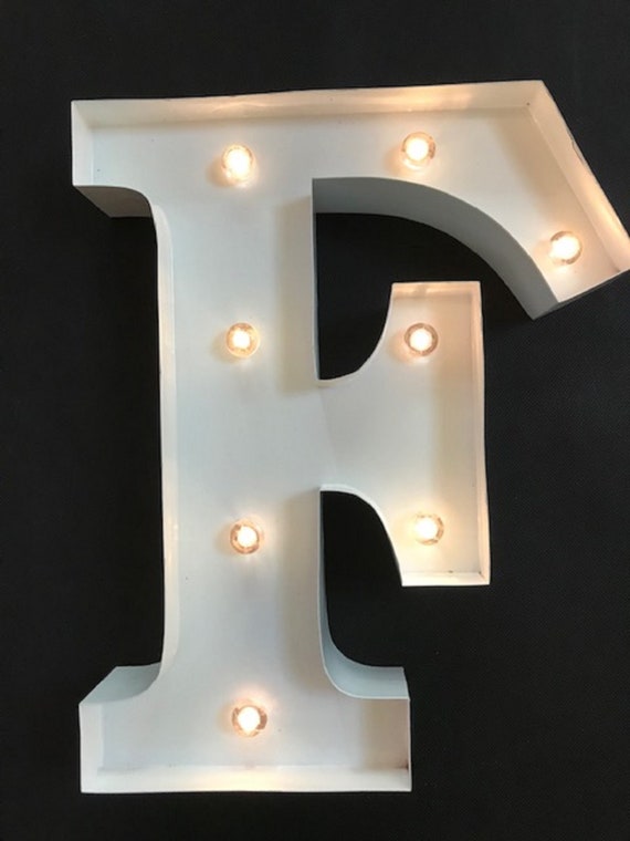 LED Carnival Circus Light up Alphabet Letter F All Metal Etsy Finland