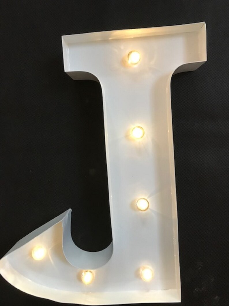 LED Carnival Circus Light Up Alphabet Letter J All Metal Etsy
