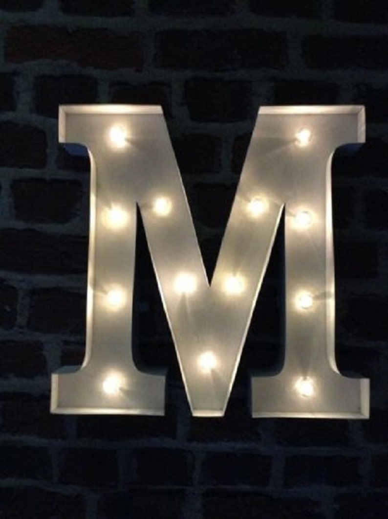 LED Carnival Circus Light Up Alphabet Letter M All Metal | Etsy