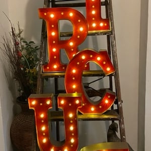 Sale of Vintage Circus Fairground Large 33 cm. Metal LED Alphabet Letters
