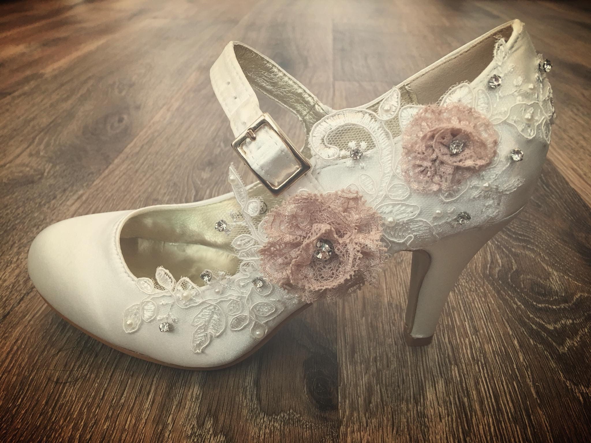 Ivory or White Mary Jane Heels with Beautiful Bridal Lace Etsy