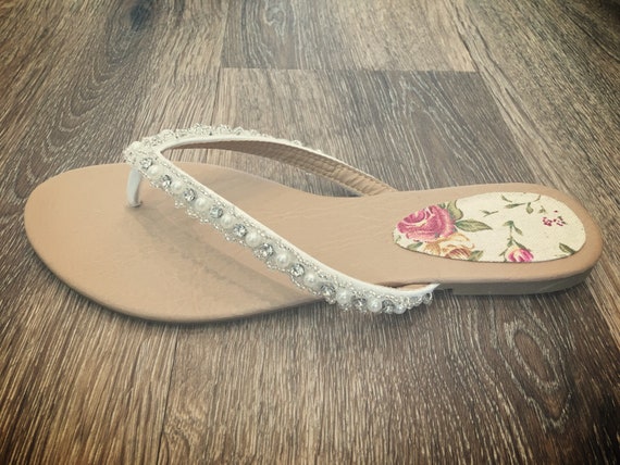 rhinestone flip flop sandals