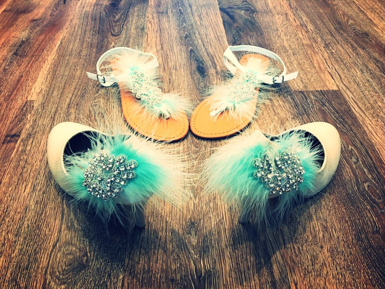 Matching Feather / Rhinestone Heels & Sandals feathers Etsy