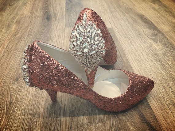 sparkly rose gold heels