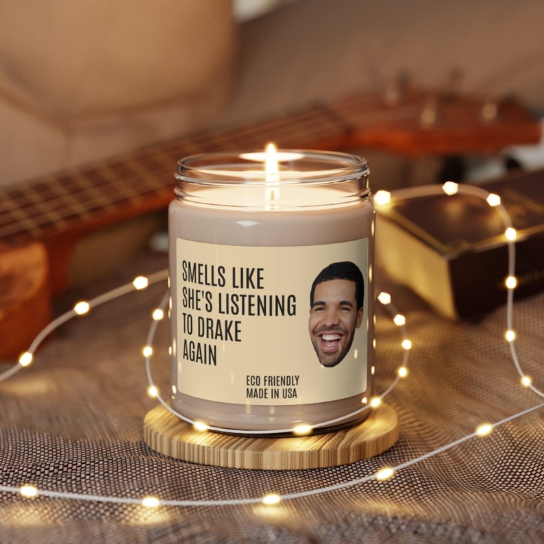 Personalizable Smells Like Shes Listening to Drake Again Candle Gift Etsy