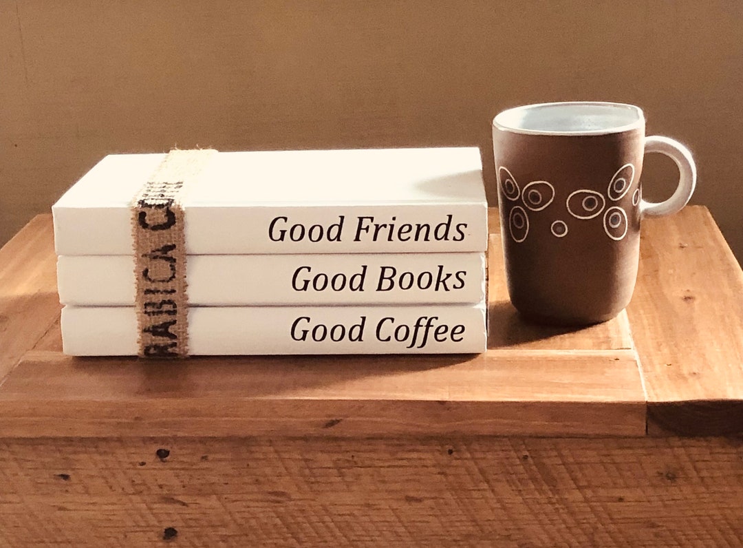Book Stack, Farmhouse Style Book Decor, Rustic Painted Book Stack