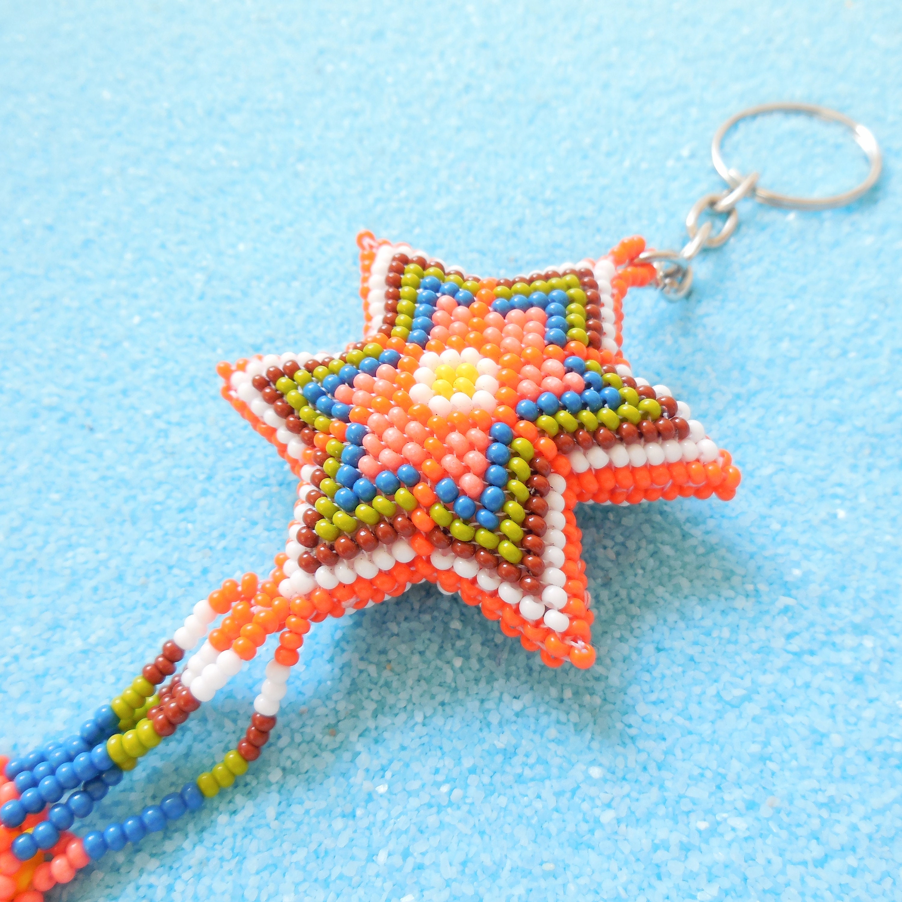 Beaded Shooting Star Keychain Charm Etsy