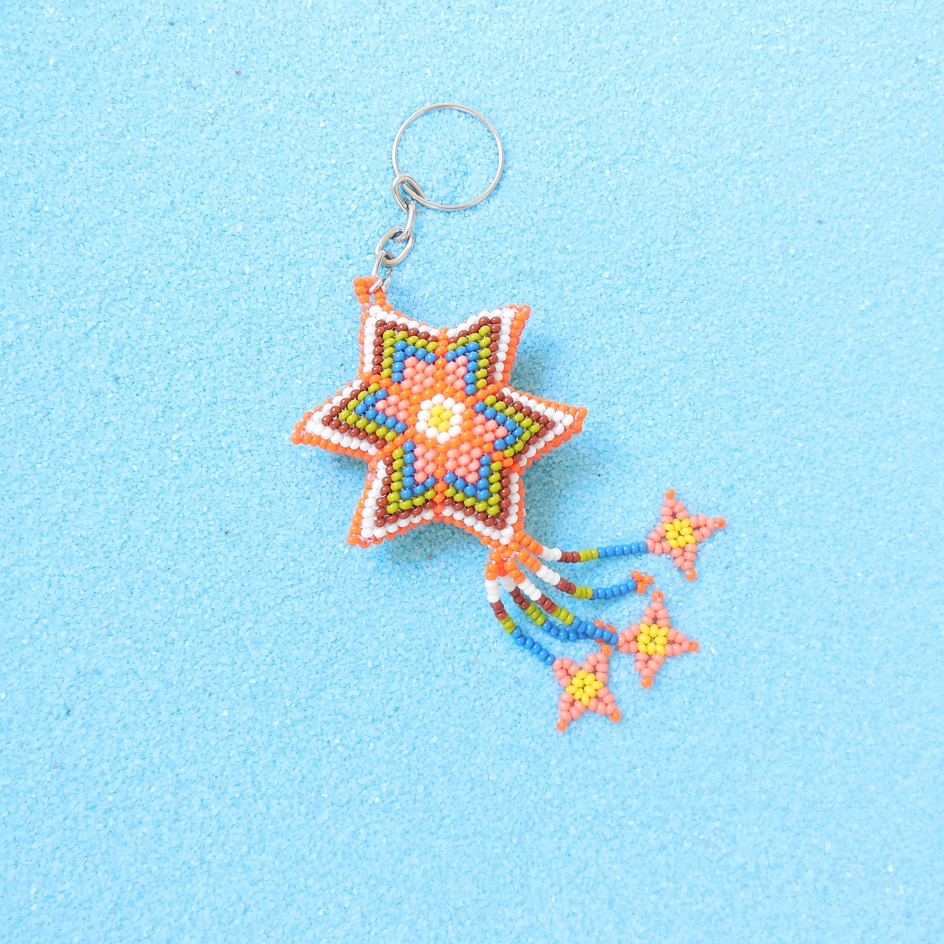 Beaded Shooting Star Keychain Charm Etsy