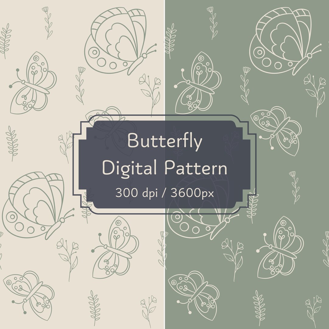 Butterfly Seamless Pattern Digital Paper Set - Etsy