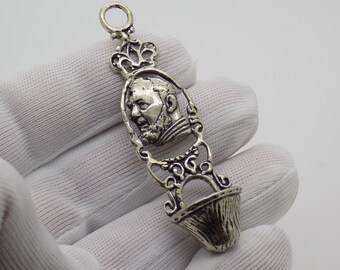 Vintage Italian Handmade Genuine Silver Father Pius Padre Pio Holy Water Mini; Highly Collectible Investment Gift; Comes in a Gift Bag