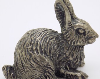 Vintage Italian Handmade Genuine Silver RARE Detailed Rabbit Bunny Figurine; Highly Collectible Investment Gift; Comes in a Gift Bag