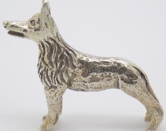 Antique Italian Handmade Genuine Silver RARE Dog Figurine Miniature; Highly Collectible Investment Gift; Comes in a Gift Bag