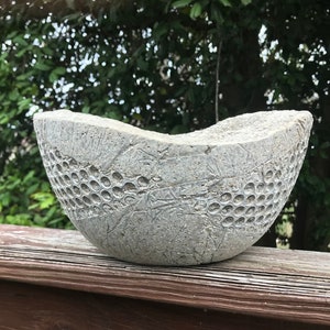 Sm Raw Edged Hypertufa Honeycomb Series Succulent Bowl, Rustic Bowl Planter, Fairy Garden, Textured Handmade Gift, Unique Gift Pot