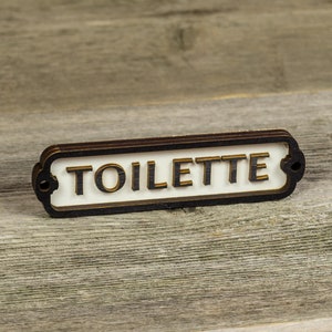 Plaque de porte de toilettes, Plaque de porte de toilettes, Style vintage, Style chemin de fer, Style rétro, Plaque de cabine, Plaque de porte, Salle de bain image 1