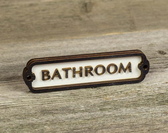 Letrero de puerta de baño, letrero de puerta de inodoro, placa de puerta, estilo vintage, estilo ferroviario, estilo retro, letrero de cabina, placa de puerta, baño