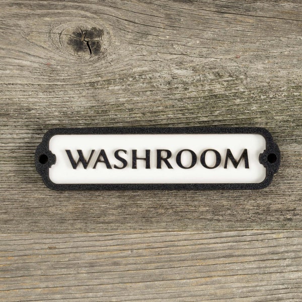 Washroom Door Sign. Retro style sign made of wood. Handmade.