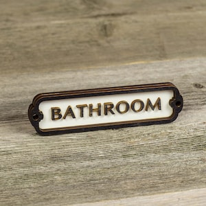 Badkamerdeurbord, toiletdeurbord, deurplaquette, vintage stijl, spoorwegstijl, retrostijl, cabinebord, deurplaat, badkamer