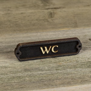 WC Door Sign, Toilet Door Sign, Door Plaque, Vintage Style, Railway Style, Retro Style, Cabin Sign, Door Plate, Bathroom