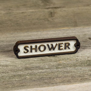 Shower Door Sign, Toilet Door Sign, Door Plaque, Vintage Style, Railway Style, Retro Style, Cabin Sign, Door Plate, Bathroom