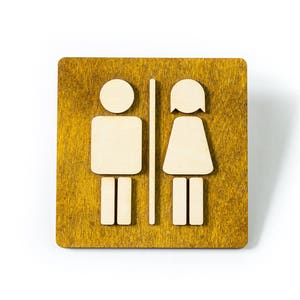 Unisex Toilet Door Sign, WC Sign, Restroom Door Sign, Toilet Decor, Toilet Plate, Toilet Plaque, Toilets Sign, Bathroom, Toilet, Cabin Sign