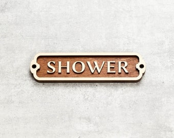 Shower Door Sign, Toilet Door Sign, Door Plaque, Vintage Style, Railway Style, Retro Style, Cabin Sign, Door Plate, Bathroom