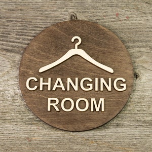 Unisex Changing Room Wooden Sign. Shop sign. Fitness club sign.