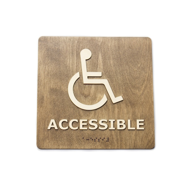 Toaleta Dla Niepełnosprawnych, Unisex, Drewniana tabliczka na drzwi, tabliczka z drewna, znak, oznaczenie pomieszczeń, palakietka, wc