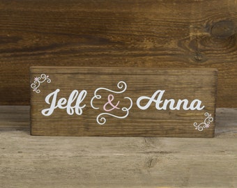 Newlywed Names Sign, Mr and Mrs Sign, Freestanding Sign, Hanging Sign, Rustic Sign, Wedding Sign, Wooden, Wedding Table Sign, Table Decor