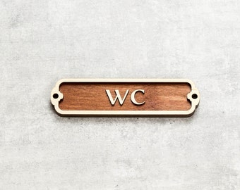 WC Door Sign, Toilet Door Sign, Door Plaque, Vintage Style, Railway Style, Retro Style, Cabin Sign, Door Plate, Bathroom