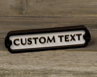 12 inch wide Custom Door Sign. Enter any text. British Railway Style.