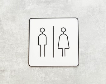 Modern 3D Printed Unisex Restroom Sign - Sleek Bathroom Door Decor - Unisex Restroom Indicator - Durable and Stylish