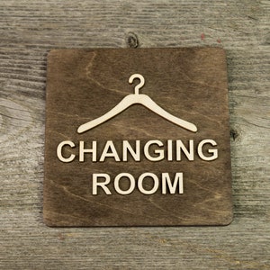 Unisex Changing Room Wooden Sign. Shop sign. Fitness club sign.