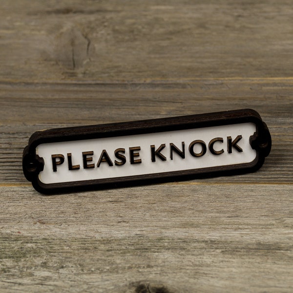 Pchaj drzwi, Drewniana tabliczka na drzwi, tabliczka z drewna, znak, oznaczenie pomieszczeń, palakietka informacyjna, toaleta, wc