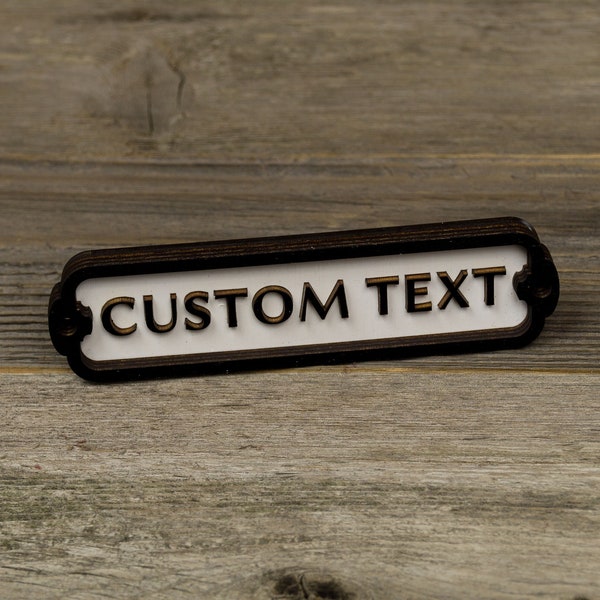 Personalized Door Sign with Your Custom Text. Vintage British Railway Style. Handmade Retro Decoration.