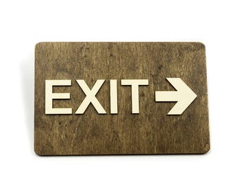 Exit Directional Sign, WC Sign, Restroom Door Sign, Office, Restaurant, Hotel, Bar, Toilet Plate, Plaque, Toilets Sign, Toilet, Cabin Sign
