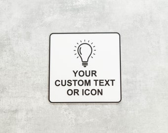 Modern 3D Printed Sign with your custom text or icon - Sleek Bathroom Door Decor - personalized door Indicator - Durable and Stylish